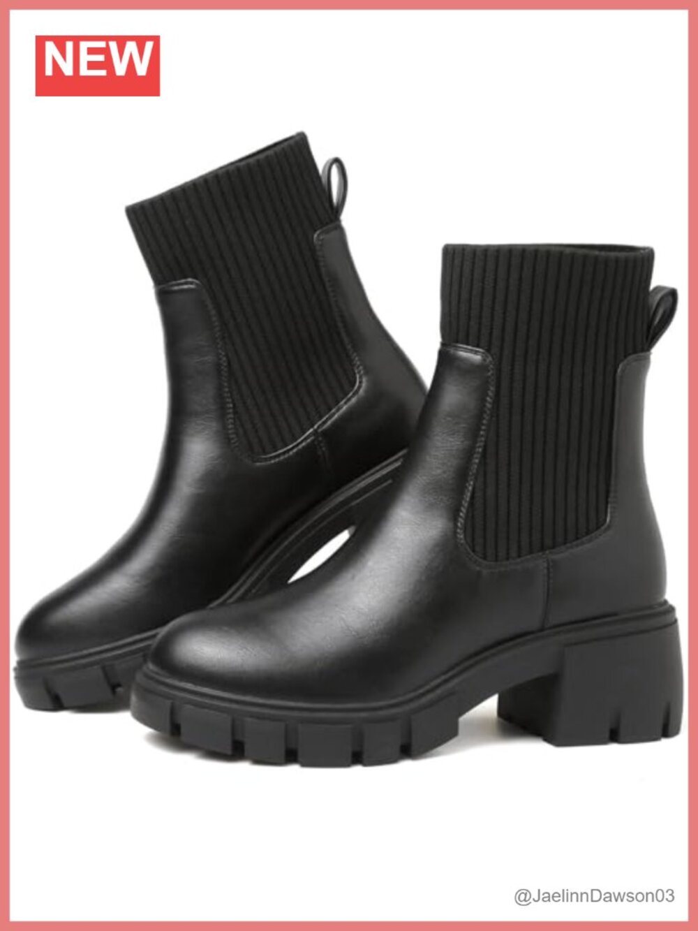 Women's Platform Chelsea Boots Faux Leather Lug Sole Ankle Booties
